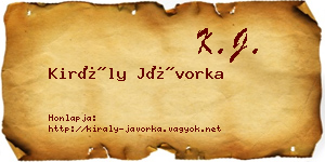 Király Jávorka névjegykártya